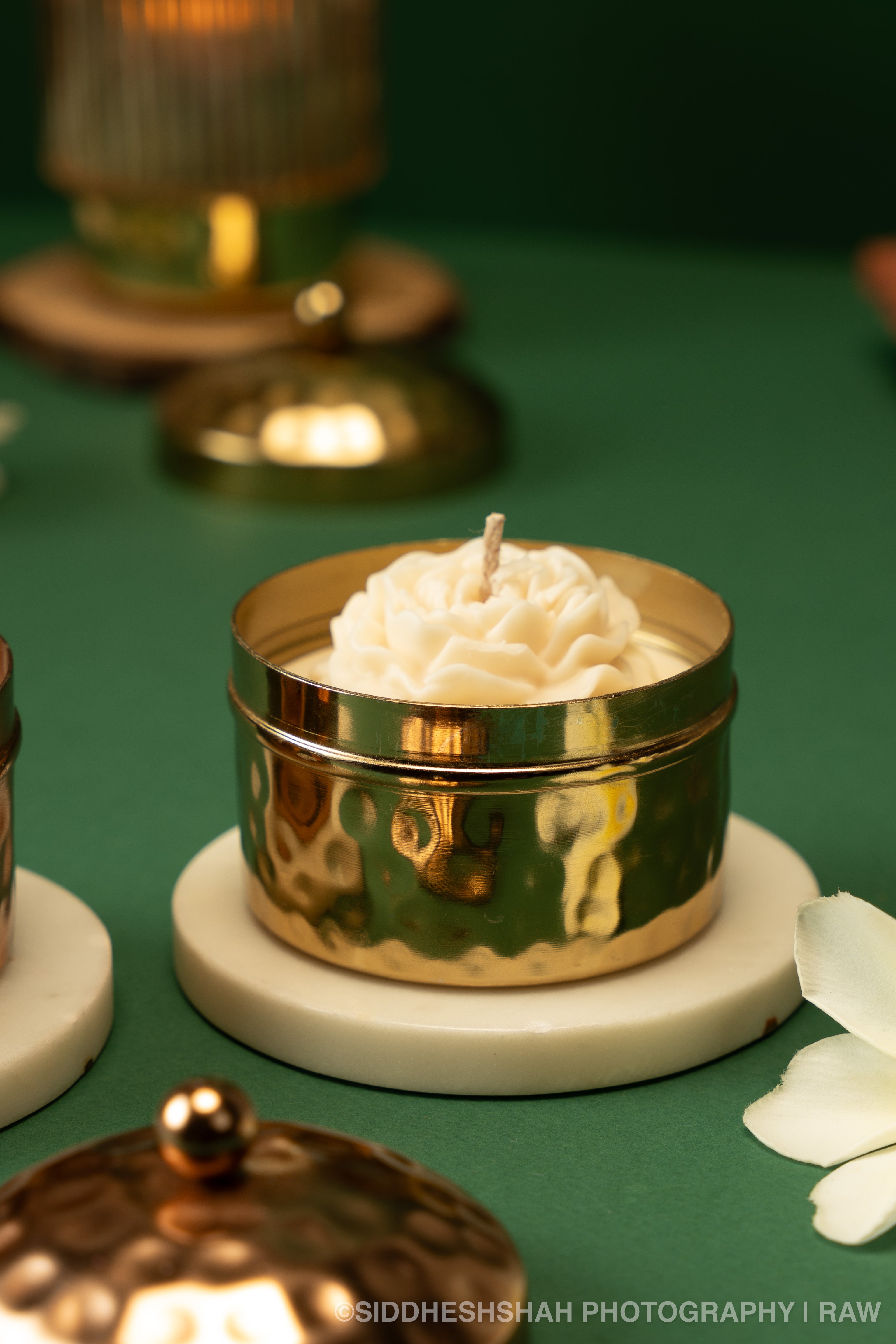 Golden Bloom Candle