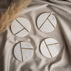 Brass Inlay Marble Coasters