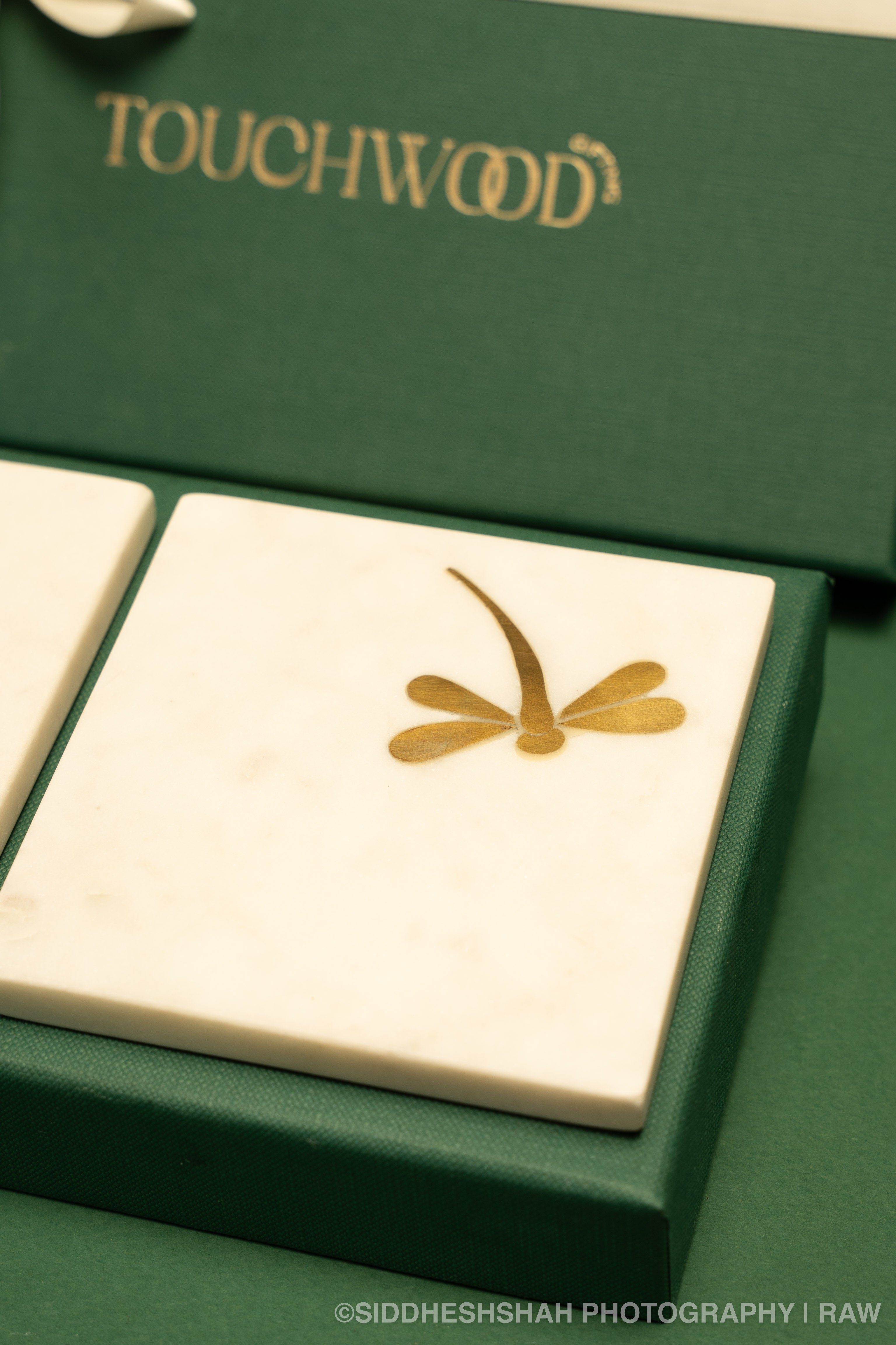 Brass Inlay Marble Coasters